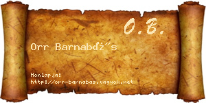 Orr Barnabás névjegykártya